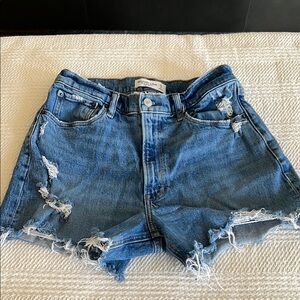 Distressed Blue Denim Shorts